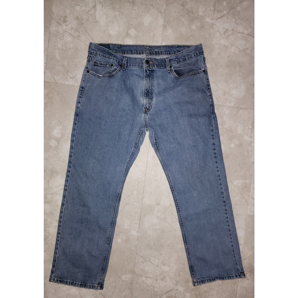 Signature Levi Strauss Jeans Mens 38x30 Blue Straight American Medium Wash Denim